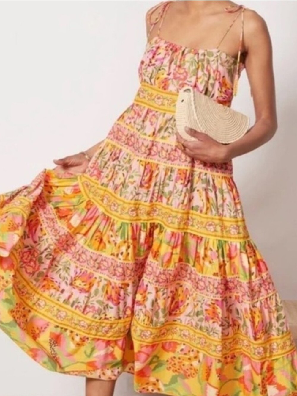 FARM RIO Mixed Fruits Paradise Midi Dress Medium